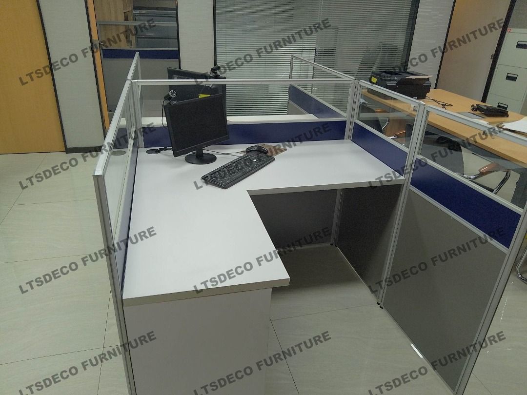 L-SHAPE WORKSTATION CUBICLE OFFICE PARTITION AND FURNITURE SUPPLY ...