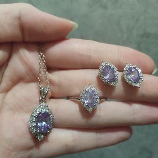 欖形薰衣草紫色石三件套(LS.OR)64244114502401110