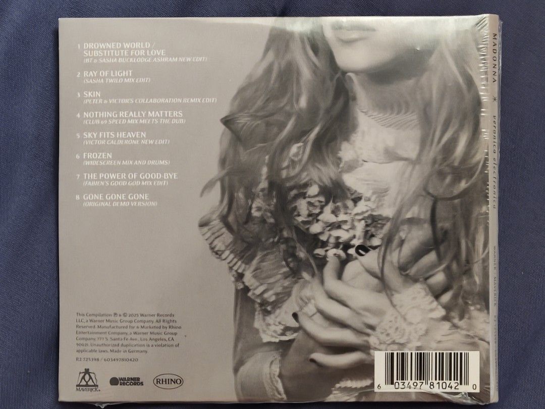 Madonna - Veronica Electronica Limited Edition CD (US) (Category: CDs & DVDs) located in Angeles City. Submitted by the-wonder-store (Listing ID 1399468165, Image 2). Description: - Limited edition Madonna "Ray of Light" CD - Still sealed in original packaging - Includes 8 remastered tracks - Features rare and newly edited remixes - Includes the previously unreleased track "Gone Gone Gone" Payment: GCash Shipping: J&T.