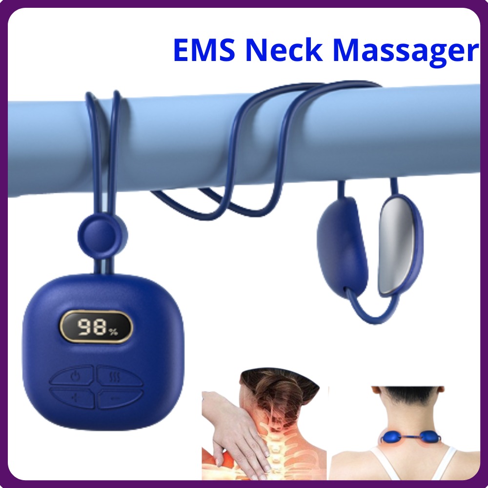 Mini Portable Microcurrent Neck Massager Smart EMS Pulse Cervical Spine ...