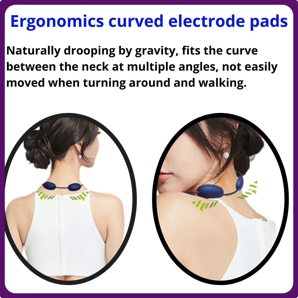 Mini Portable Microcurrent Neck Massager Smart EMS Pulse Cervical Spine ...