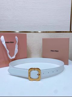 🌟官網授權商家🌟miumiu 繆繆女生皮帶，寬度3.5cm64237565572355110