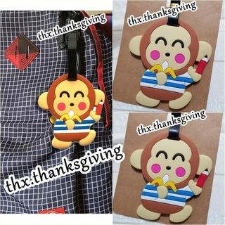 Monkichi Luggage Tag Monkey Name Tag Personalized Tag Pendant Badge osarunomonkichi Monkey Boarding Pass Travel Accessories School Bag Charm Pendant Luggage Tag64235807923715110