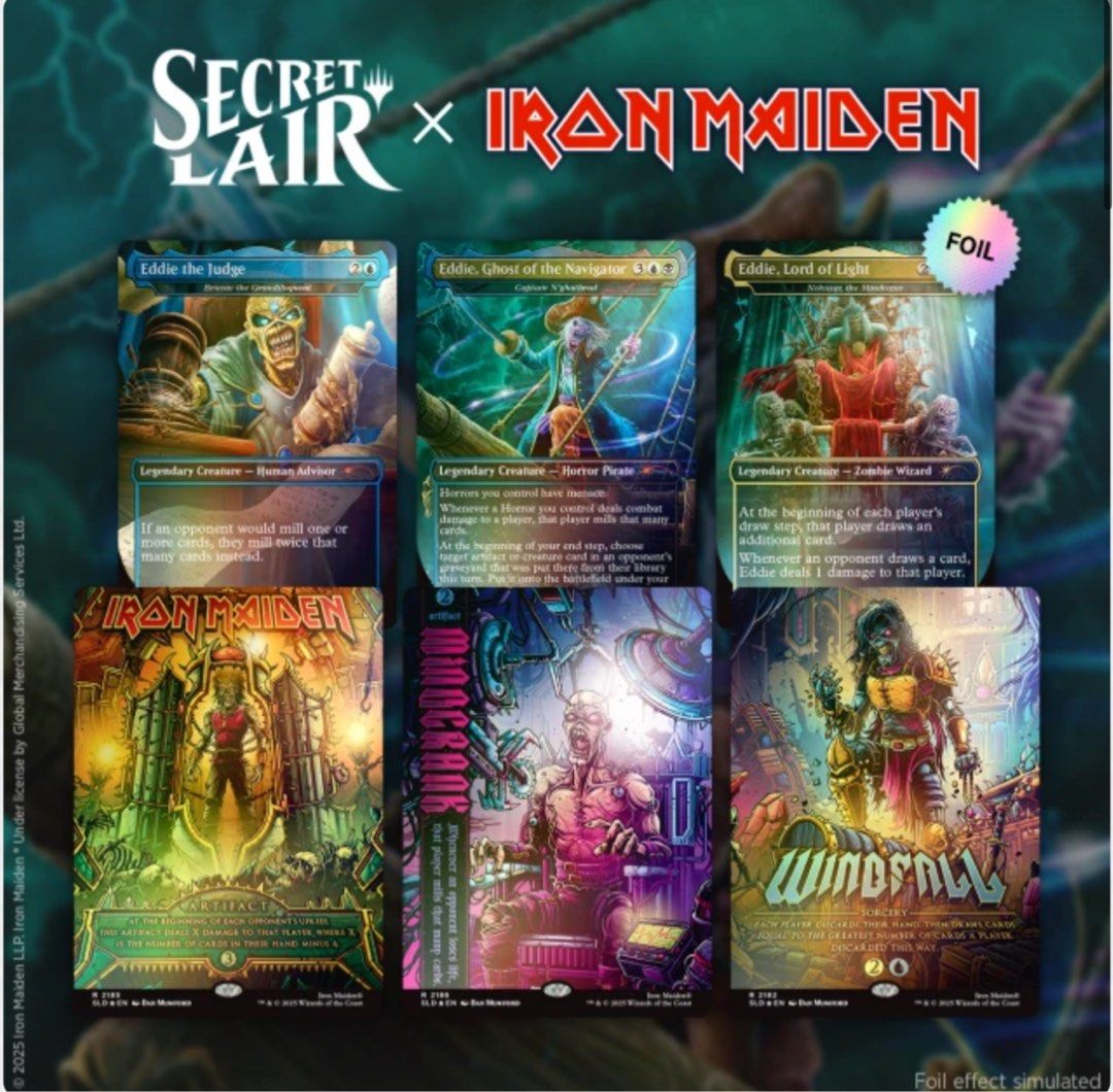 MTG Secret Lair x Iron Maiden Eddie Unchained Foil Edition, Toys