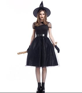 M/XL碼 旺角現貨黑色魔境女巫萬聖節HALLOWEEN派對服64240105465475110