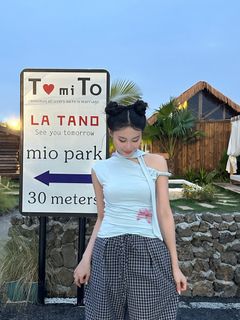 濟州島Onni 小花衫(Blue) & 頸帶Set64237117209986110