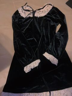 長袖絲絨連身裙ops64244632606593110