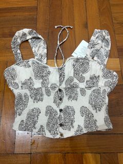 佩斯利印花短版上衣64239251214339110