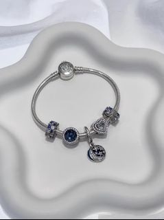 🌟Official Website Authorized Merchant🌟Pandora Pandora Bracelet Snake Bone Chain Shining Galaxy Blue64235022326787110