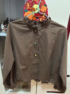 全新日本Retro Girl 棕色上衣 裇衫64236714127361110