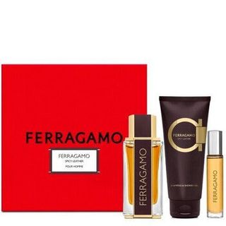 Salvatore Ferragamo Men's Spicy Leather Gift Set [Niche Fragrance] [Most Comprehensive Online] [Pre-Order from Overseas]64243209479171110