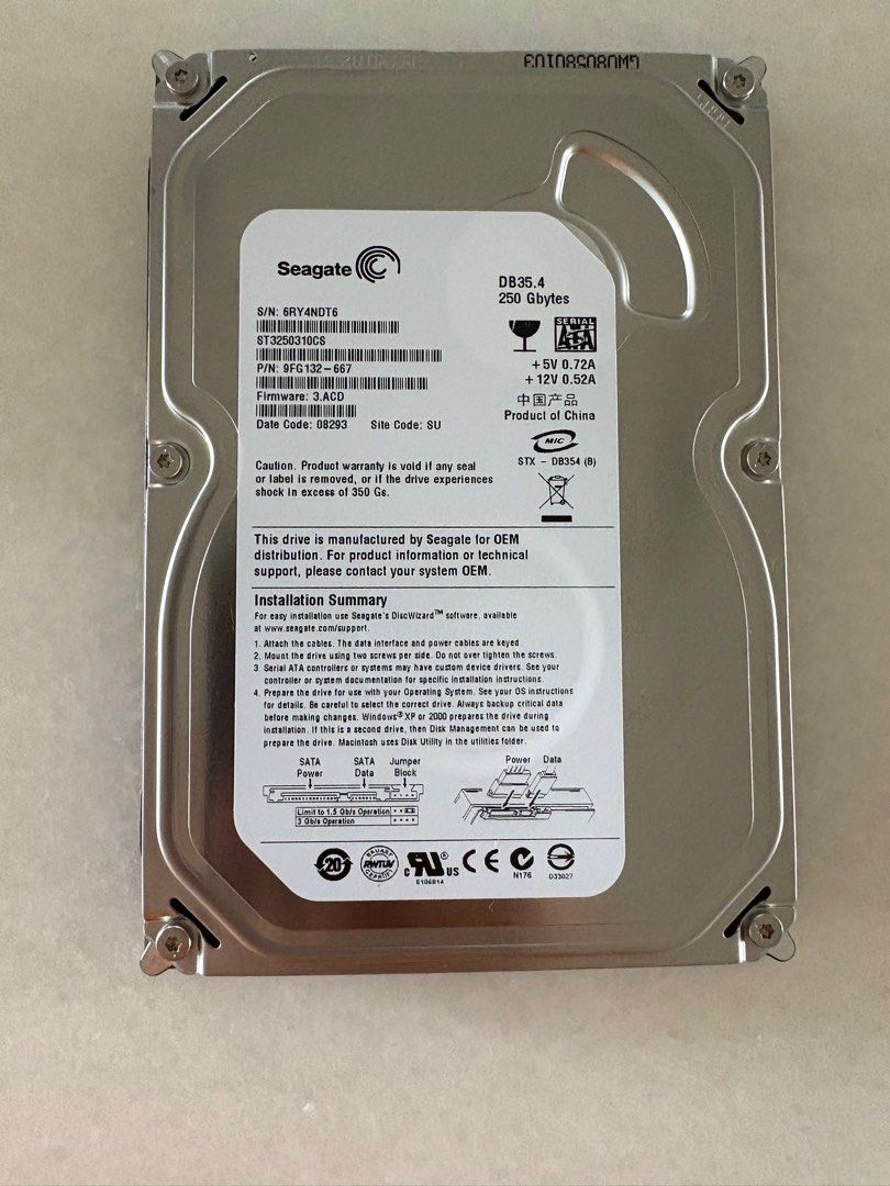 Seagate DB35.4 250GB SATA Desktop Hard Drive