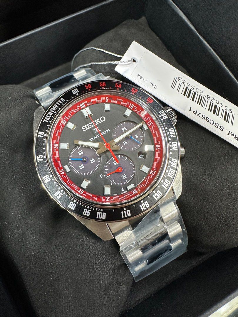 Seiko Speedtimer SSC957 (Category: Luxury Watches) located in Manila. Submitted by seikowatchfactory (Listing ID 1399486320, Image 1). Description: BNIB 10/10 Model: SSC957 Price: 52000 Specifcations: Case Material: Stainless Steel Case Diameter: 41.4mm Case Thickness: 13mm Lug-to-lug: 45.9mm Curved Sapphire Crystal Anti-reflective coating on inner surface Lumibrite on hands and index(es) Three fold clasp with push button release Caliber V192 Sol