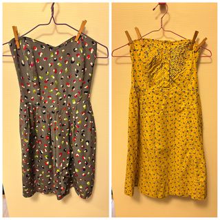 無肩帶印花連衣裙64237117651459110