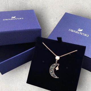 Swarovski 珍珠星月鎖骨頸鏈64242862700161110