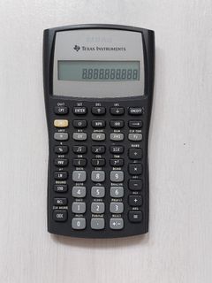 Texas Instruments BA II Plus financial calculator, has been replaced with a brand new memory battery. Guaranteed to work properly. Can be tested, transaction only upon satisfaction. Meet-up at Mei Foo MTR or Tai Wai station. Shipping available with freight collect.64234002818819110