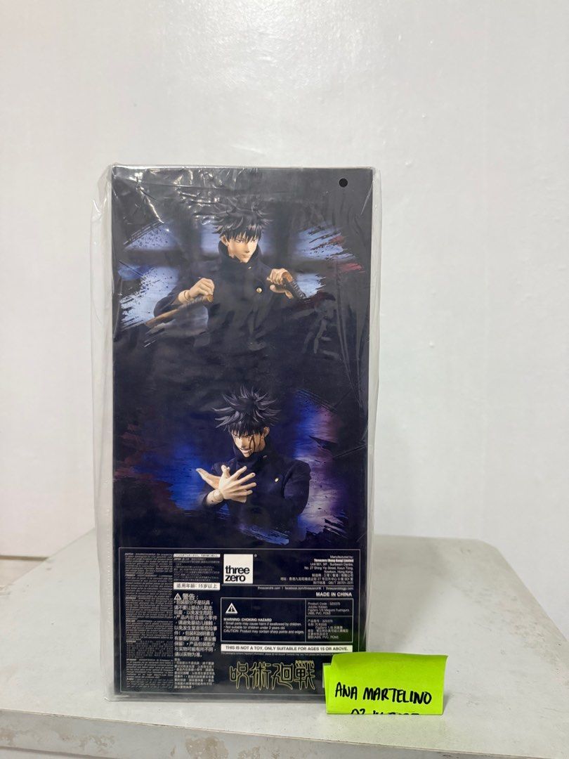 Threezero 1/6 Megumi Fushiguro Figure (Category: Figurines & Statues) located in Manila. Submitted by ana_banana011 (Listing ID 1399622284, Image 2). Description: - 1/6 scale Megumi Fushiguro figure - From the Jujutsu Kaisen series - Manufactured by Threezero - Comes in original packaging - Features the Threezero logo on the box - Part of the FigZero collection.