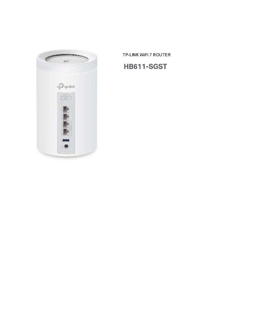 TP-Link WiFi 7 Router HB611-SGST, Computers & Tech, Parts & Accessories ...