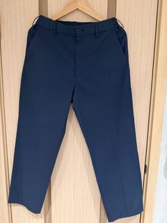 Uniqlo 海藍色立體紋理長褲64242681164289110