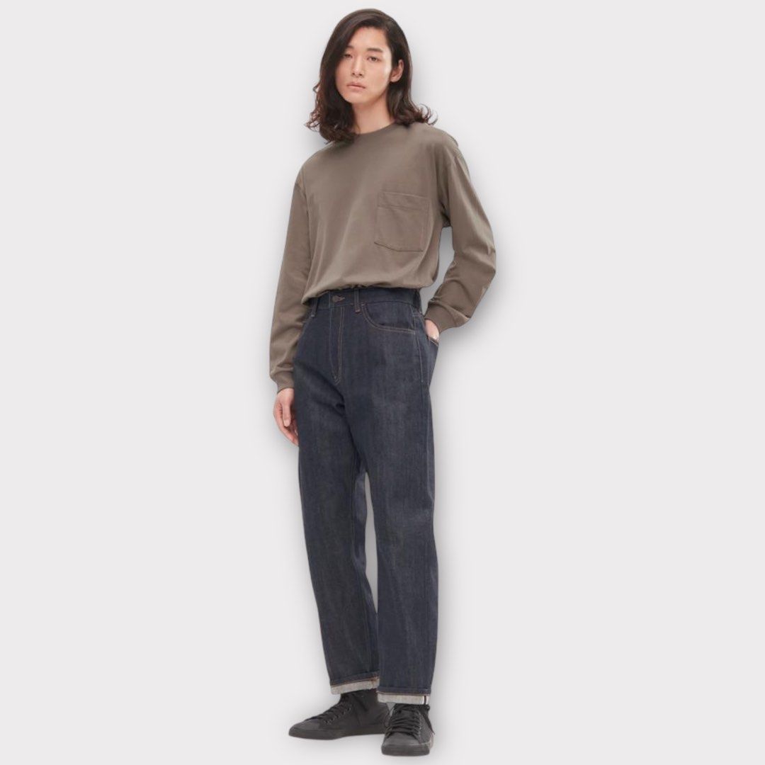 Uniqlo Selvedge Regular Fit Pants (Category: Jeans) located in Baguio. Submitted by oh.seph (Listing ID 1399611915, Image 2). Description: 30 76cm on tag Width – 16 Length – 39 Hem – 7.8 Rise – 11.5.