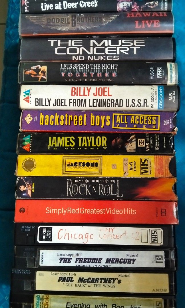 VHS TAPES...CONCERTS (Category: CDs & DVDs) located in Marikina City. Submitted by morningsunrays (Listing ID 1399478229, Image 2). Description: VHS tapes MOP....GCASH THRU LALAMOVE/JRS.