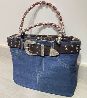 Vintage牛仔布手提包👜64240420943489110
