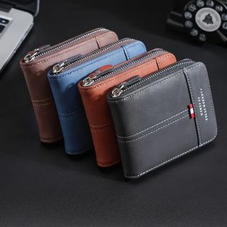 Vintage Men's Wallet - Zipper Coin & Card Holder Case, Multi-Functional Short Small Style with Stylish Compact Design​ Purse64234489285891110