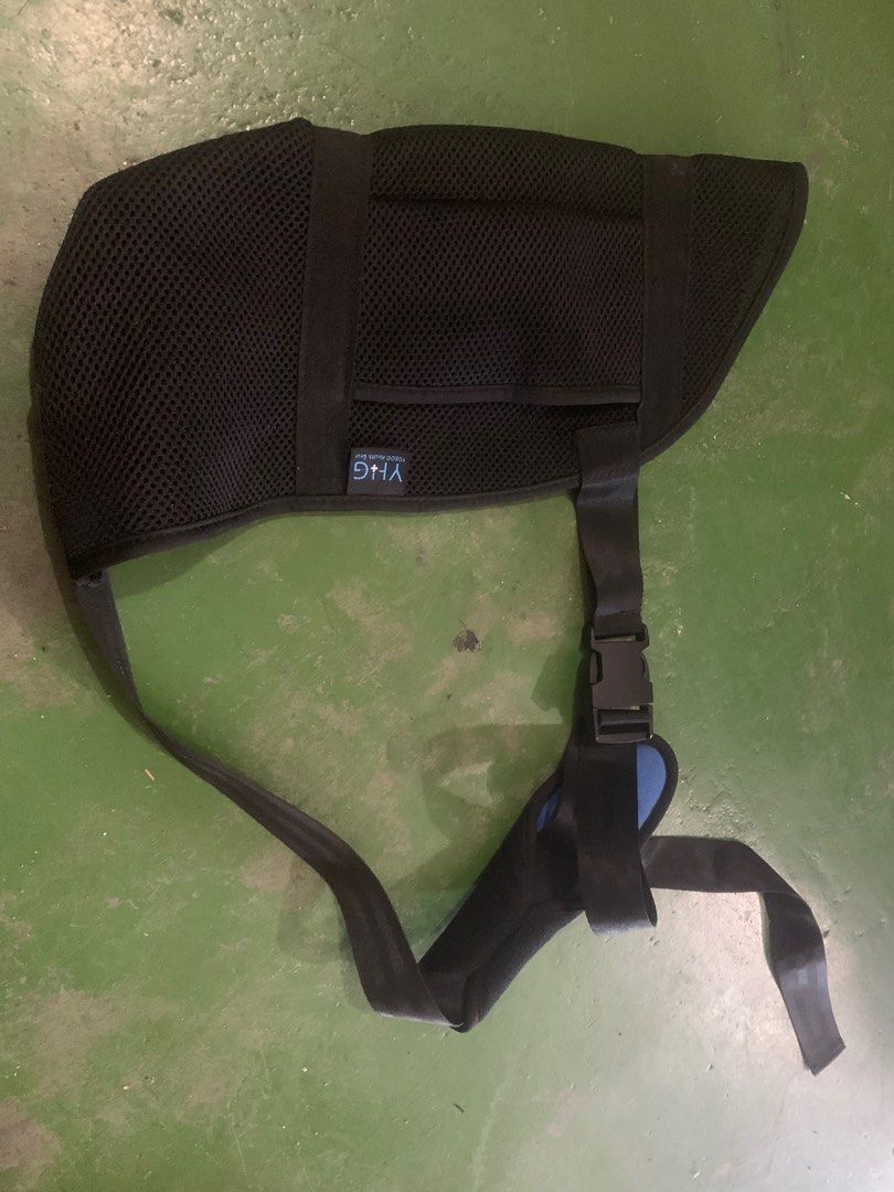 Y+G Back Support (Category: Braces, Support & Protection) located in Angeles City. Submitted by jnwsurplus (Listing ID 1399514525, Image 1). Description: - Black mesh design for breathability and comfort. - Adjustable straps and buckle for a secure fit. - Provides lumbar support. - Features the Y+G logo..