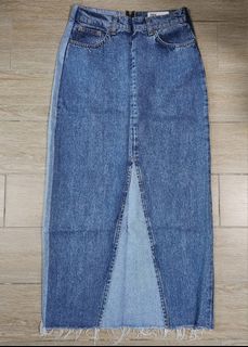 ZARA 拼色牛仔長裙，適合腰圍68-70cm64236320263555110