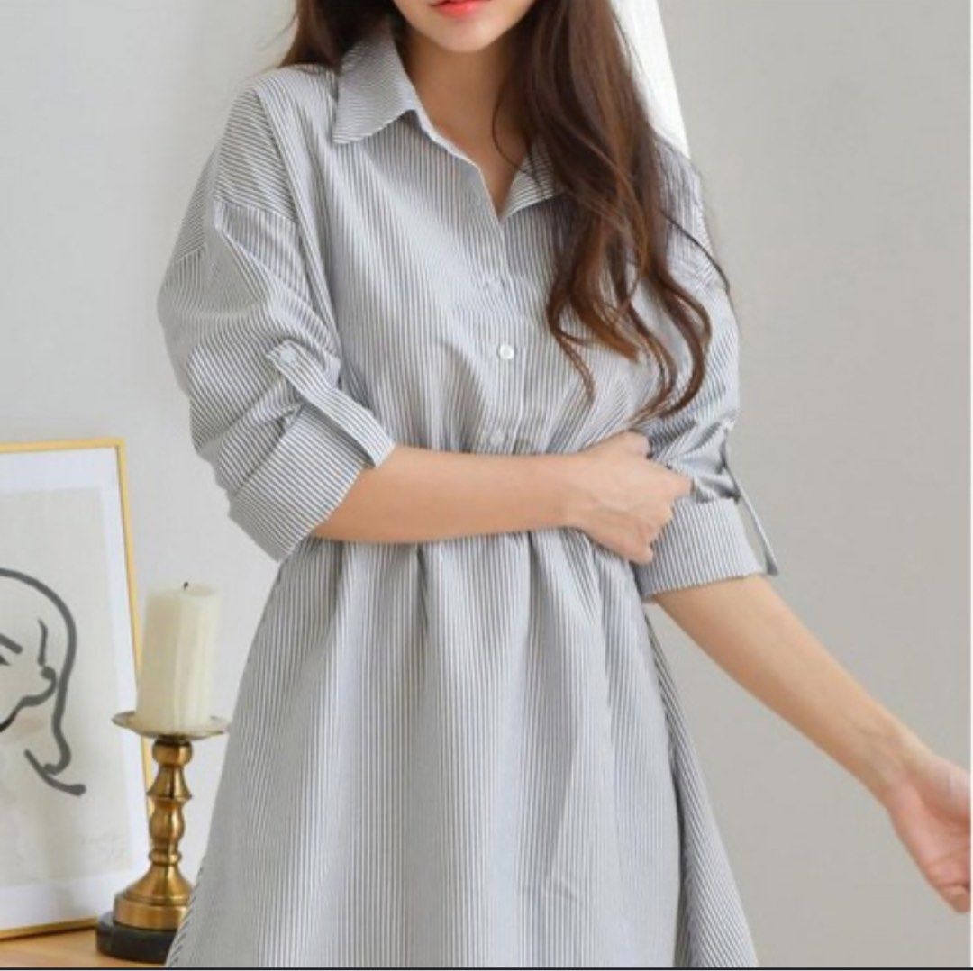3 Suisses Striped Blouse/Dress (Category: Blouses) located in Quezon City. Submitted by lu_rawr (Listing ID 1399734491, Image 1). Description: — First pic is for inspo only — Sleeves can be rolled up or down — Lightweight fabric — Last price already.