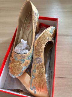 褂皇繡花高跟鞋金色64246850608899110