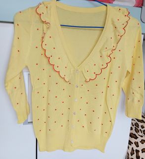 黃色波點針織衫64246686026242110
