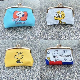日本 PEANUTS SNOOPY & WOODSTOCKS 史努比 主題皮革 金屬夾扣 散子包64246533053058110