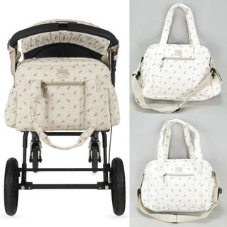 美國 Walking Mum 米白色碎花棉布 嬰兒 換片 斜咩袋64246851026177110