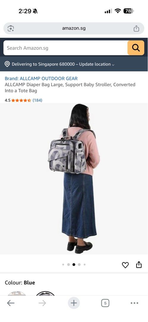 Allcamp diaper backpack (Category: Diaper Bags & Wetbags) located in Singapore. Submitted by vvxlin (Listing ID 1399698658, Image 10). Description: Retailing at Amazon - $92 Very lightly used. No stain, scratches, tear. As good as new. Self collect at 682489. Selling as I have too many diaper bags.