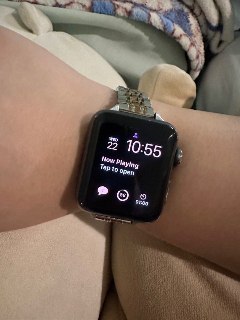 Apple watch series 3 Nike+ 38mm (Category: Wearables & Smart Watches) located in Manila. Submitted by brielliant (Listing ID 1399793725, Image 1). Description: Selling my apple watch Series 3 Nike+ Good battery life, can last 10 hrs Box and charger included Ill try looking for original strap I have 2 replacement steel straps With scratches and dents Pls see photos .