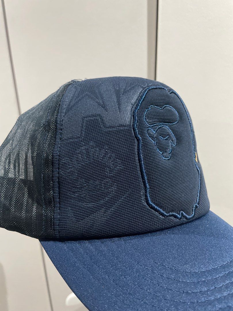 BAPE Navy Trucker Cap mesh (Category: Caps & Hats) located in Bocaue. Submitted by vintagecollector_ (Listing ID 1399800703, Image 2). Description: Bnew bape mesh cap, Very good condition Rare design.