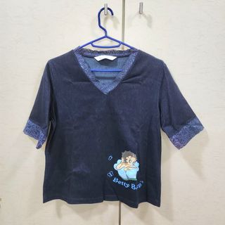 Betty Boop_藍色中袖T恤 (貝蒂娃娃/正版授權)64246532126978110