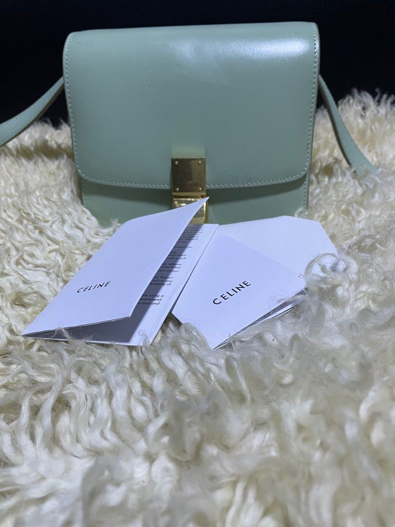 Celine Classic Box Mini (Category: Luxury Bags & Wallets) located in Rosario. Submitted by myvinatgepieces (Listing ID 1399675056, Image 1). Description: Celine Classic Box Bag Mini Size With Card Date code inside the inner compartment Bought from a reputable seller claiming its authentic Selling as is With minor scuffs on exterior portion Interior - no flaws minimal signs of wear only No other inclusions.