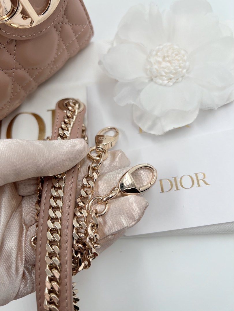 ⚜️Christian / Lady Dior - Mini bag (Category: Luxury Bags & Wallets) located in Makati City. Submitted by 90sangel (Listing ID 1399777612, Image 2). Description: •Item: Christian Dior - Mini bag in taupe pink •Size: Small •Condition: Gently Used, Good as New! *Includes box, dustbag paparbag & authenticity card. * gorgeous piece - Carry it in your hand or on your shoulder. This elegant bag is made to be worn with pride! One you need to add to your