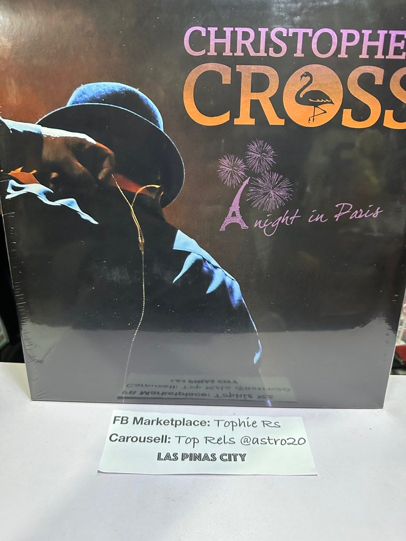 Christopher Cross A Night In Paris 2LP Bnew (Category: Vinyls) located in Las Pinas. Submitted by tophiers (Listing ID 1399648717, Image 1). Description: For Sale: CHRISTOPHER CROSS - A Night In Paris 2LP Bnew Sealed Vinyl LP Actual Photos Posted invluding nack part with tracks list Price: Php2,950 (net) Item Location: Las Pinas City/ Acacia Estates Taguig Meet-Ups: Sundays at Glorietta (PM) or Weekdays at SM City Sucat in Paranaque (in front of 
