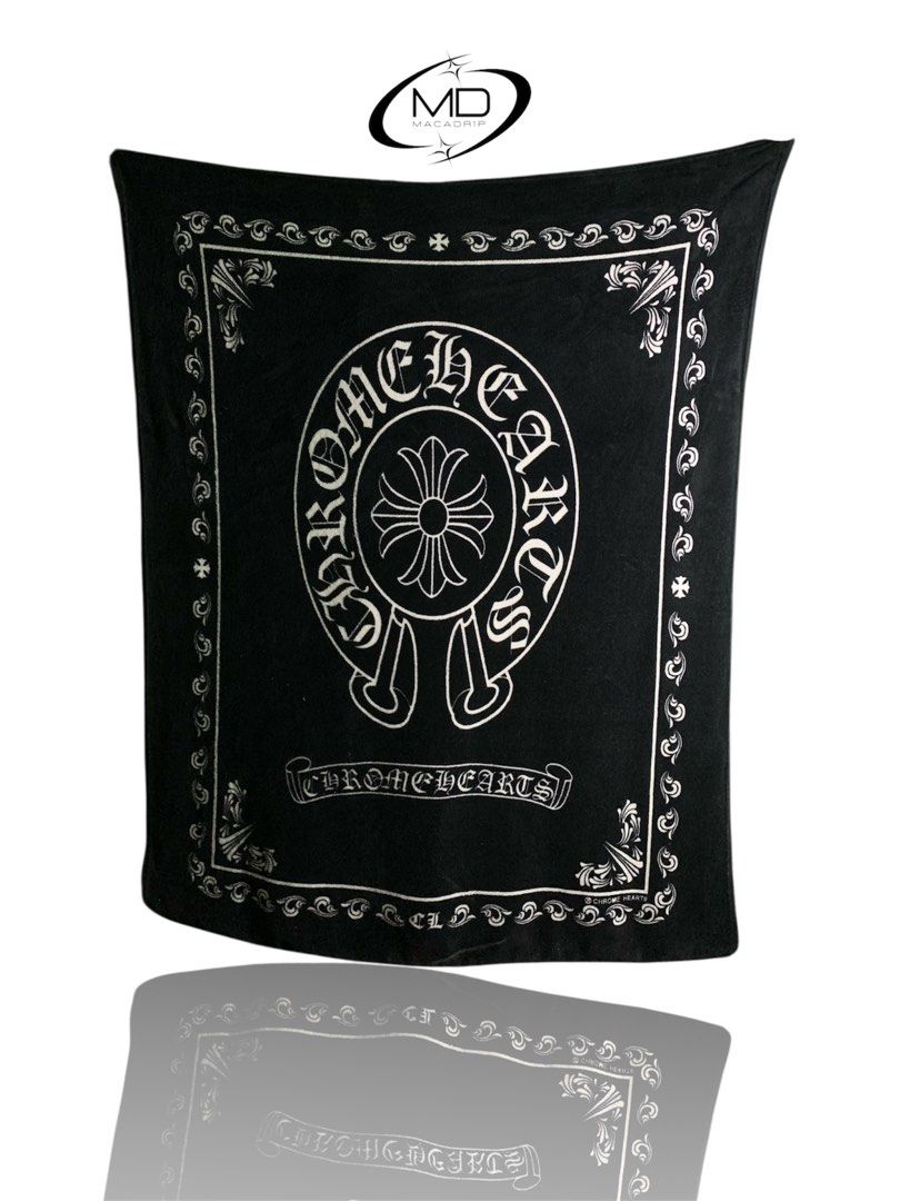 Chrome Hearts throw blanket a Gothic cross design (Category: Luxury Apparel) located in Manila. Submitted by macadr1p (Listing ID 1399805098, Image 1). Description: CHROME HEARTS BLANKET WIDTH - 52 inch LENGTH - 72 inch - negotiable price - no issues - no tags - Color not faded at all - super soft - multi purposes ( background, Blanket for winter season, design for your room and etc.) - High quality Fabrics “One drop, one shot—claim your crown.” 