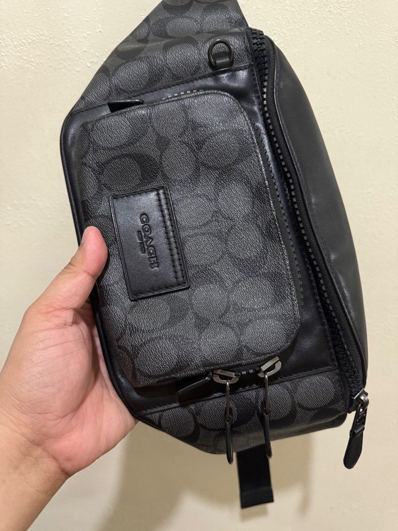 Coach Track Belt Bag Black Monogram (Category: Luxury Bags & Wallets) located in Manila. Submitted by dats2old.vtg (Listing ID 1399727081, Image 3). Description: Coach Black Track Belt Bag Monogram Bought in US Retail Store Good as new condition Authentic No hidden issue Location: Vito Cruz, Manila Shipping via J&T/LBC Can do meet ups/Lalamove Meet up locations: Robinsons Manila, Green Residence, LRT Stations.