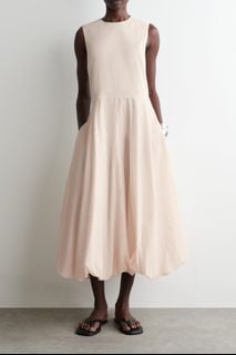 Cos women」s 32 40 light pink orange red navy blue puffy midi dress 女裝無袖泡泡連身裙 返工衫 斯文裙 party cocktail evening dress 晚裝30664247024713475110