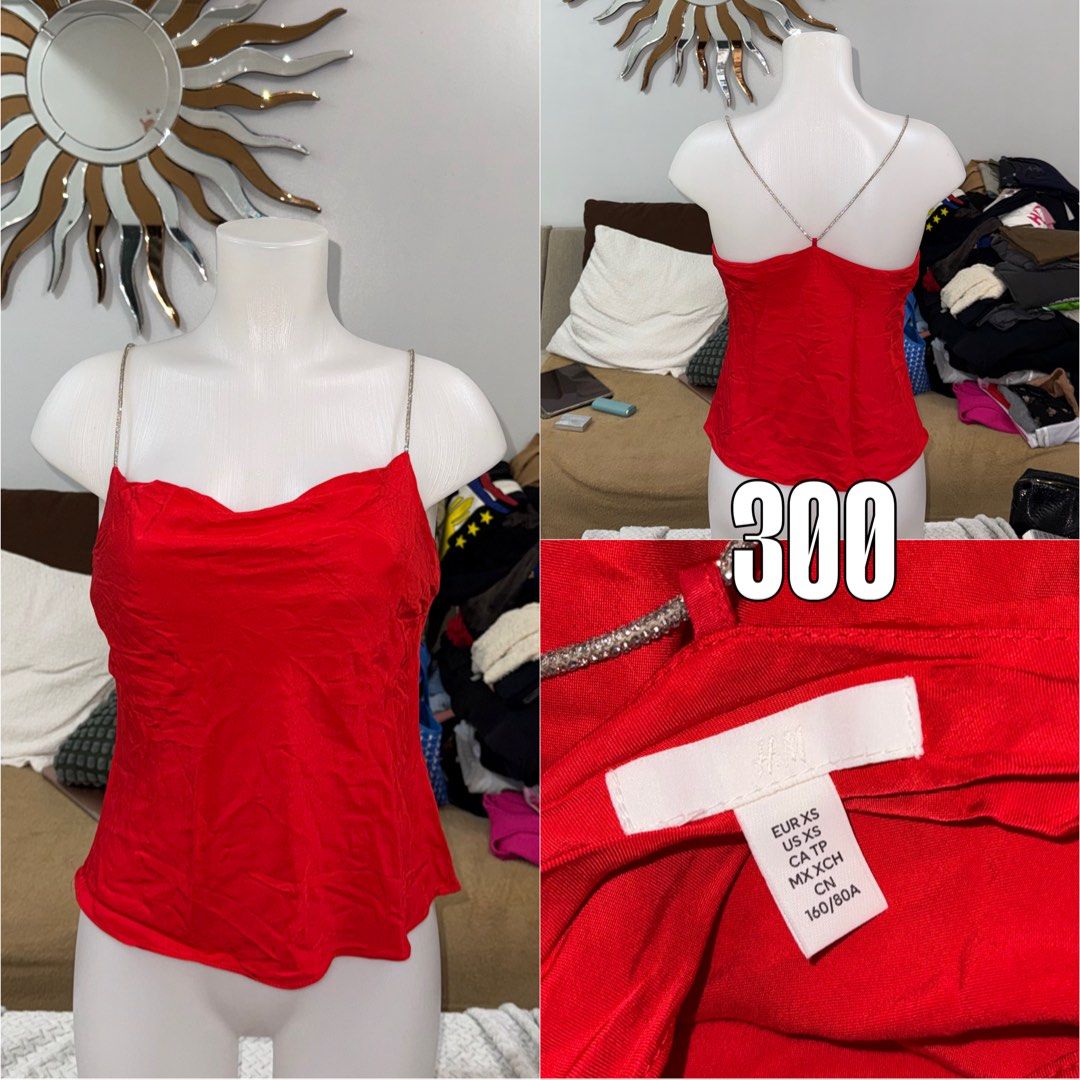 H&M Red Top with Rhinestone Straps (Category: Sleeveless) located in Quezon City. Submitted by travelogueph (Listing ID 1399695495, Image 1). Description: .