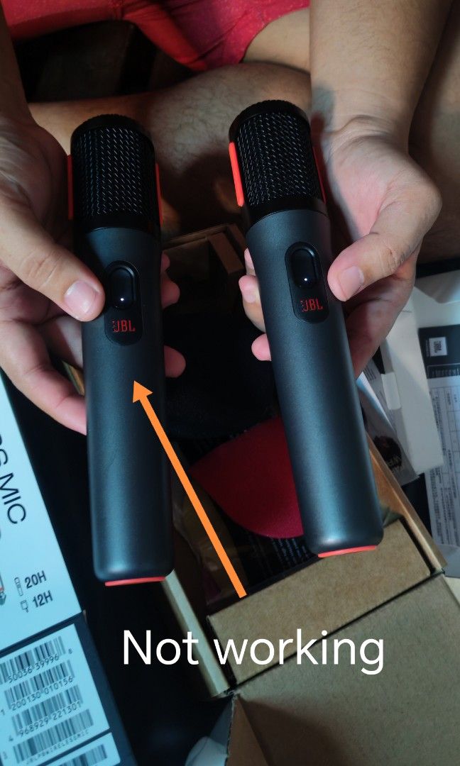 JBL Partybox Wireless Mic V2 (Category: Microphones) located in Manila. Submitted by kuyaemman (Listing ID 1399755821, Image 2). Description: For Sale my JBL V2 Microphone issue: isang mic sira hindi Maka pick ng boses pero may power hindi ko Alam kung bakit ganun pero brandnew yan nagagamit pa isang mic 2700 nalang - JBL Partybox Wireless Microphone Set - Includes two microphones and a receiver - Up to 20 hours of battery life - 12-hour charging
