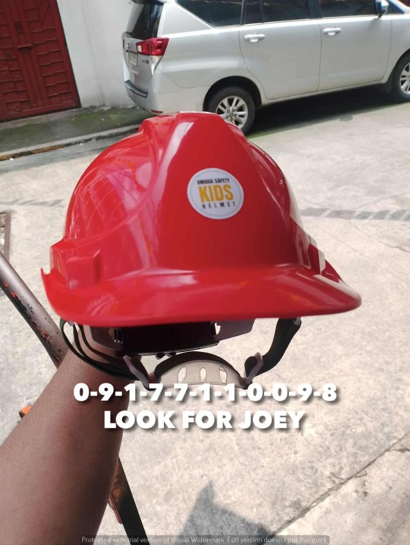 Kids hard hat (Category: Other Home Furniture) located in Manila. Submitted by joeyroque09 (Listing ID 1399665491, Image 1). Description: Kids hard hat Specs: Red .