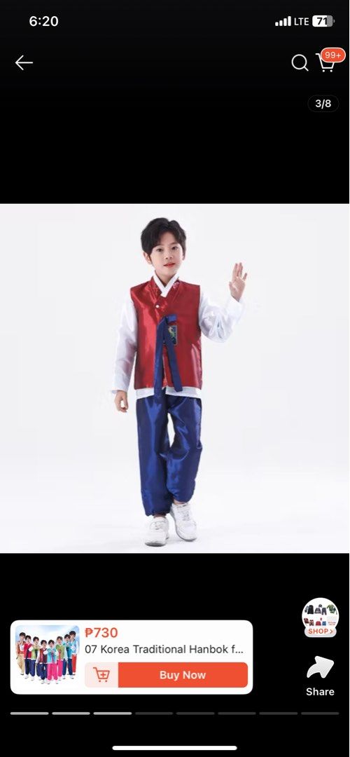 Korean Traditional Hanbok Costume (Category: Babies & Kids Fashion) located in Manila. Submitted by rockspreloved88 (Listing ID 1399744122, Image 1). Description: Used only once. 5-6 yo lean .