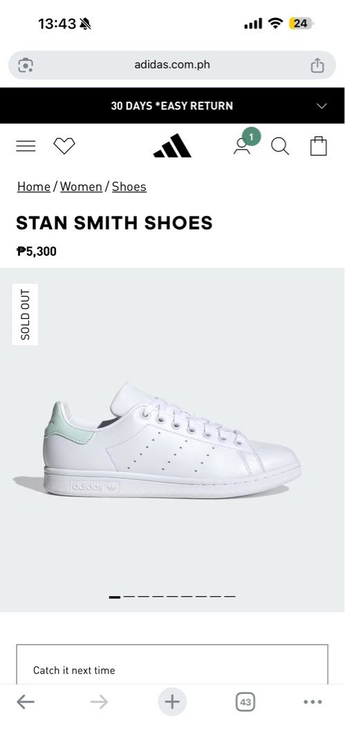 Original Adidas Stan Smith Light Blue (Category: Sneakers) located in Bulacan. Submitted by operationdeclutter96 (Listing ID 1399689139, Image 3). Description: I only used it once. I ordered it in zalora and it’s big on me. Selling low. .