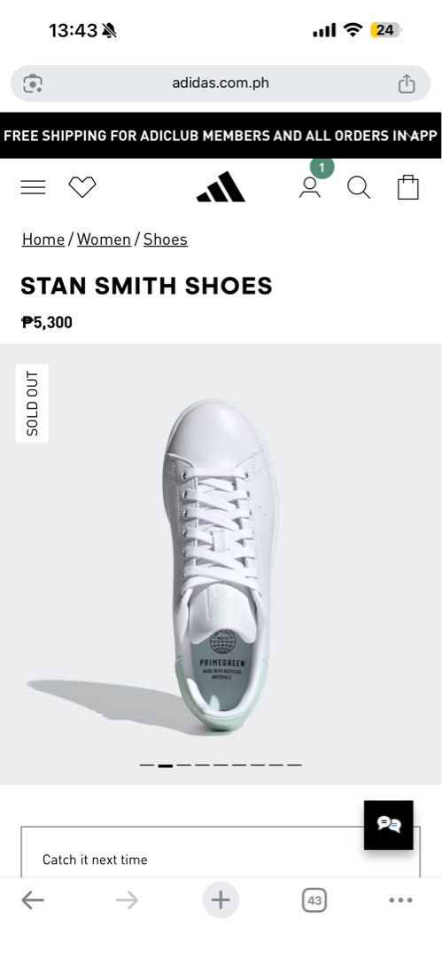Original Adidas Stan Smith Light Blue (Category: Sneakers) located in Bulacan. Submitted by operationdeclutter96 (Listing ID 1399689139, Image 2). Description: I only used it once. I ordered it in zalora and it’s big on me. Selling low. .